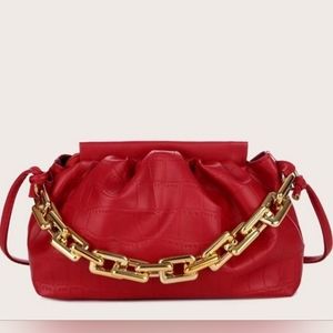 Chain Handle Ruched Purse